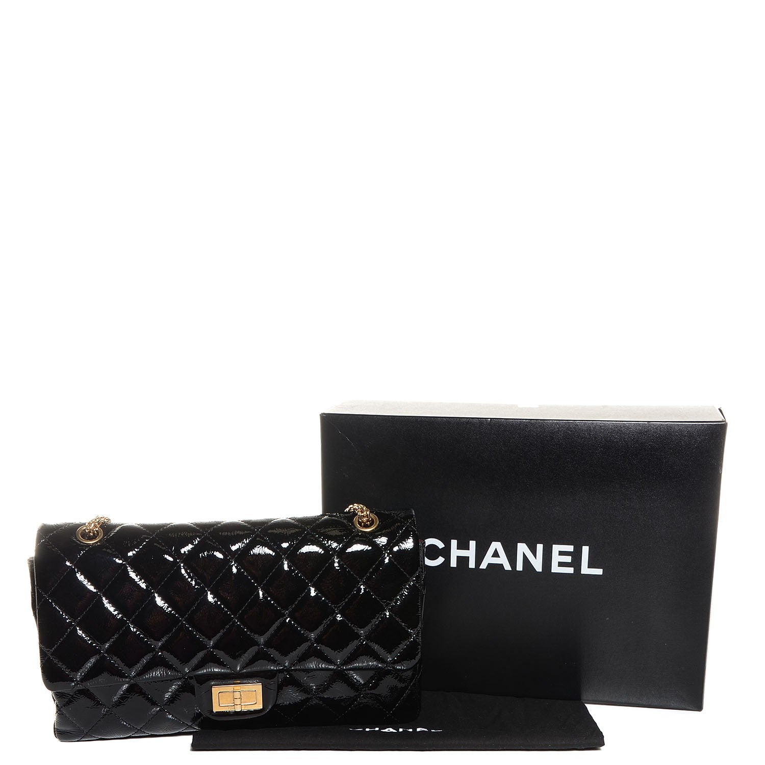 Chanel Distressed Patent 2.55 Reissue 227 Black 5 of 9