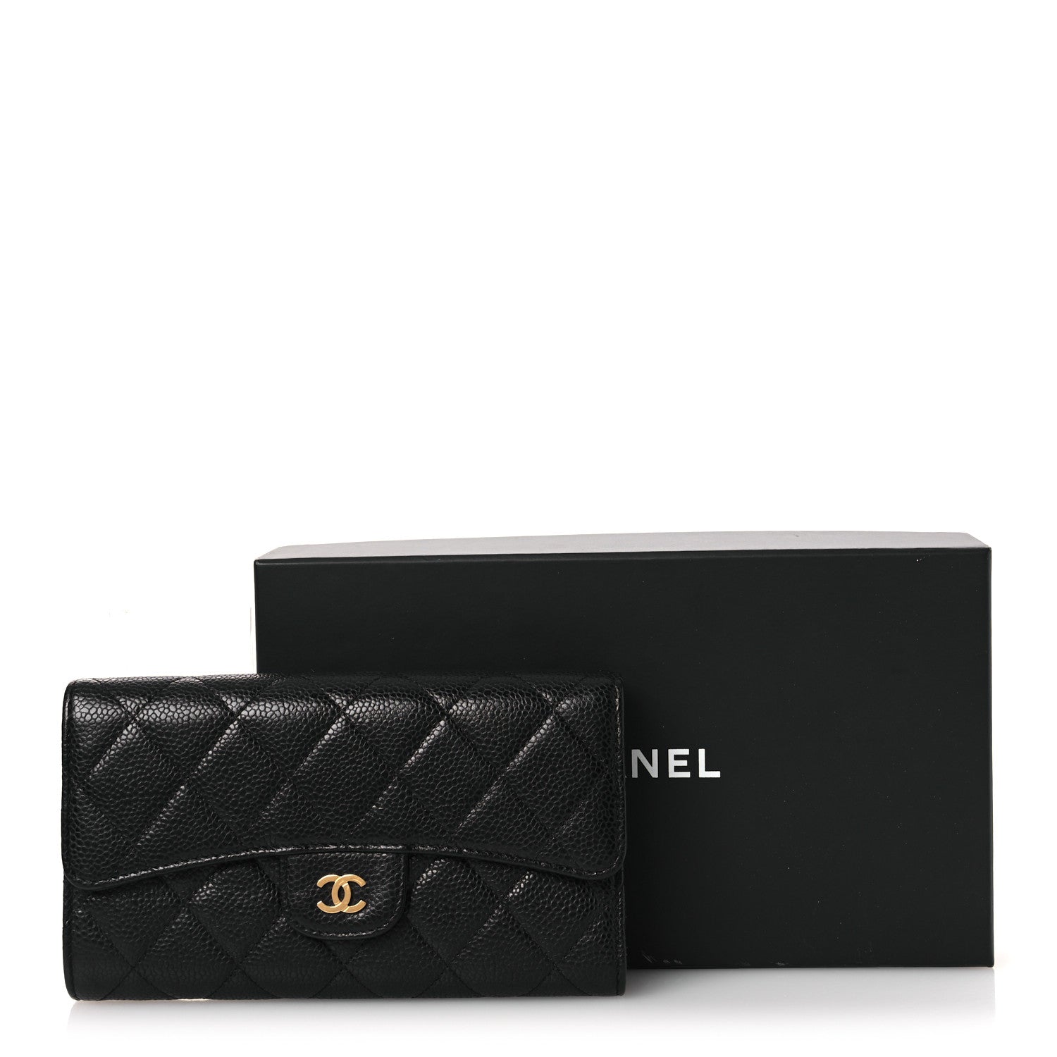 Chanel Caviar Quilted Large Gusset Flap Wallet Black 12 of 12