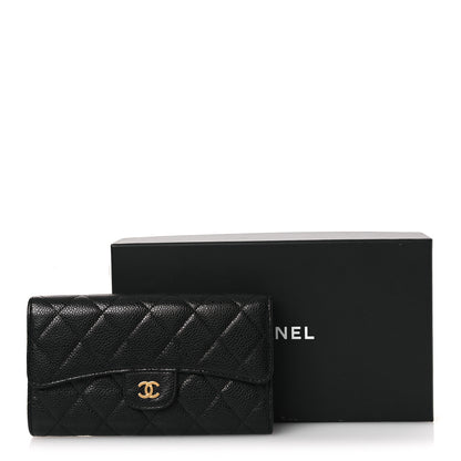 Chanel Caviar Quilted Large Gusset Flap Wallet Black 12 of 12