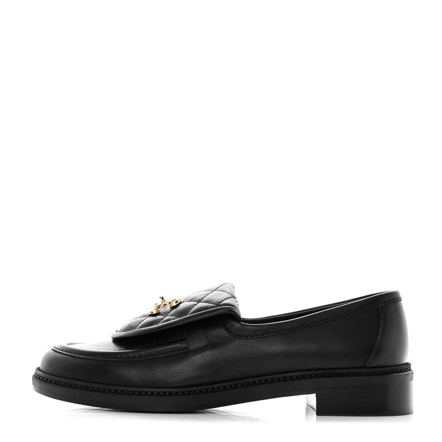 Chanel Lambskin Quilted CC Turnlock Loafers 39.5 Black 1 of 9