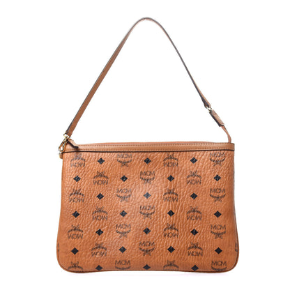MCM Visetos Liz Shopper Tote Pouch Cognac 1 of 9