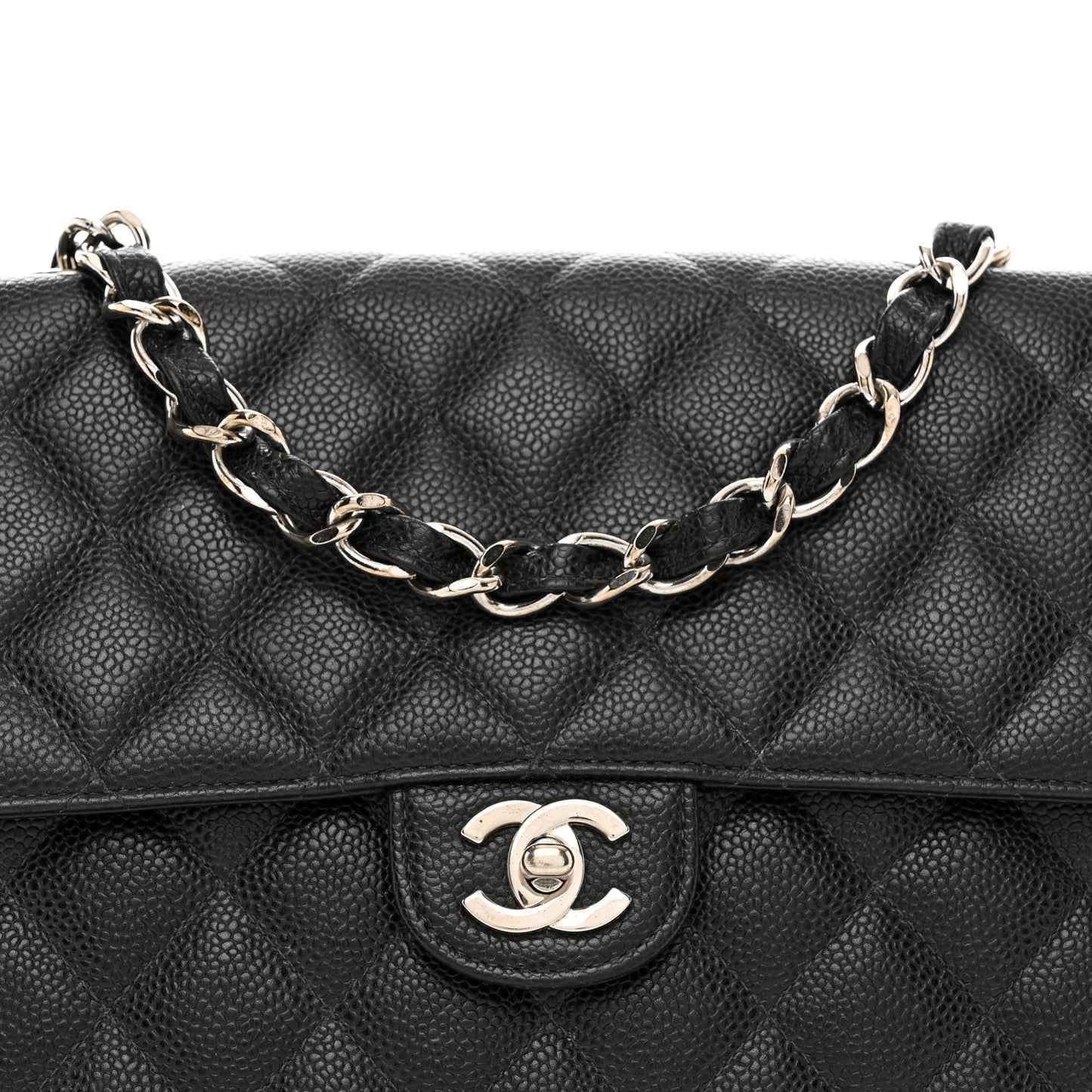 Caviar Jumbo Single Flap Black