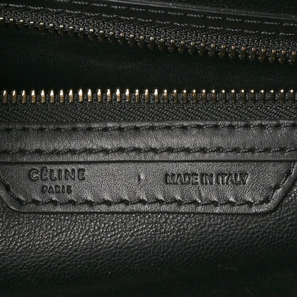 Celine Smooth Calfskin Shearling Bi-Color Mini Luggage Black Green 6 of 9