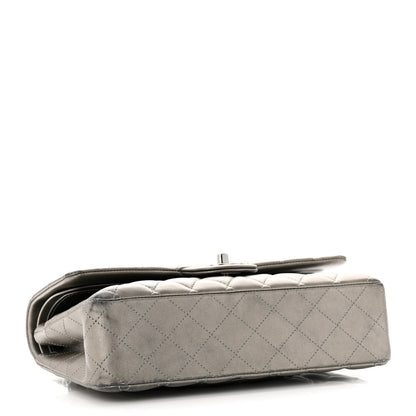 Chanel Metallic Calfskin Quilted Medium Double Flap Ruthenium 4 of 16