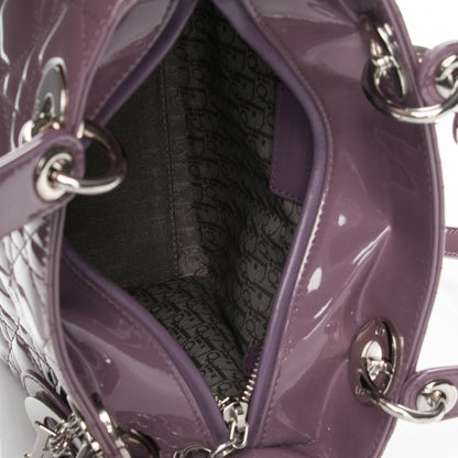 Christian Dior Patent Cannage Medium Lady Dior Purple 5 of 7