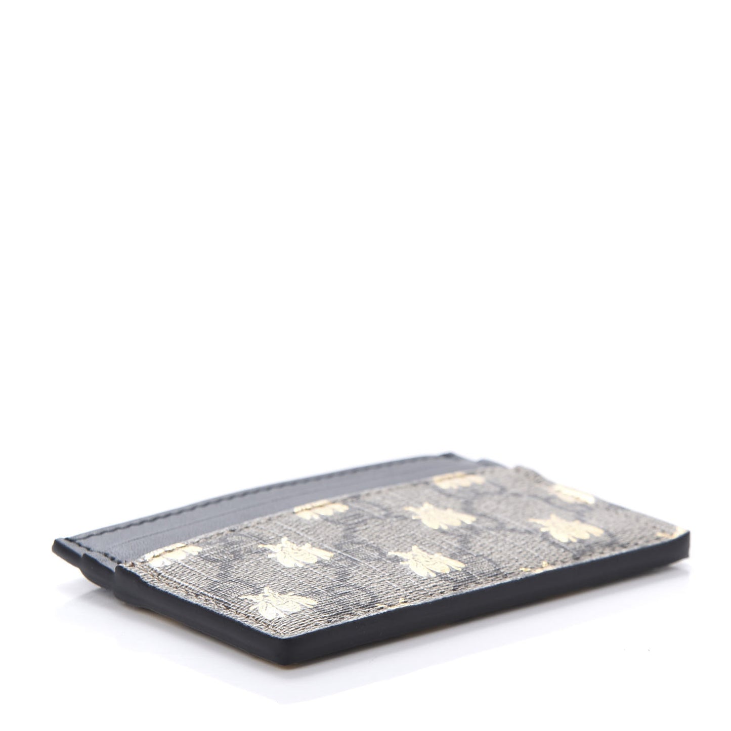 GG Supreme Monogram Bees Card Holder Black
