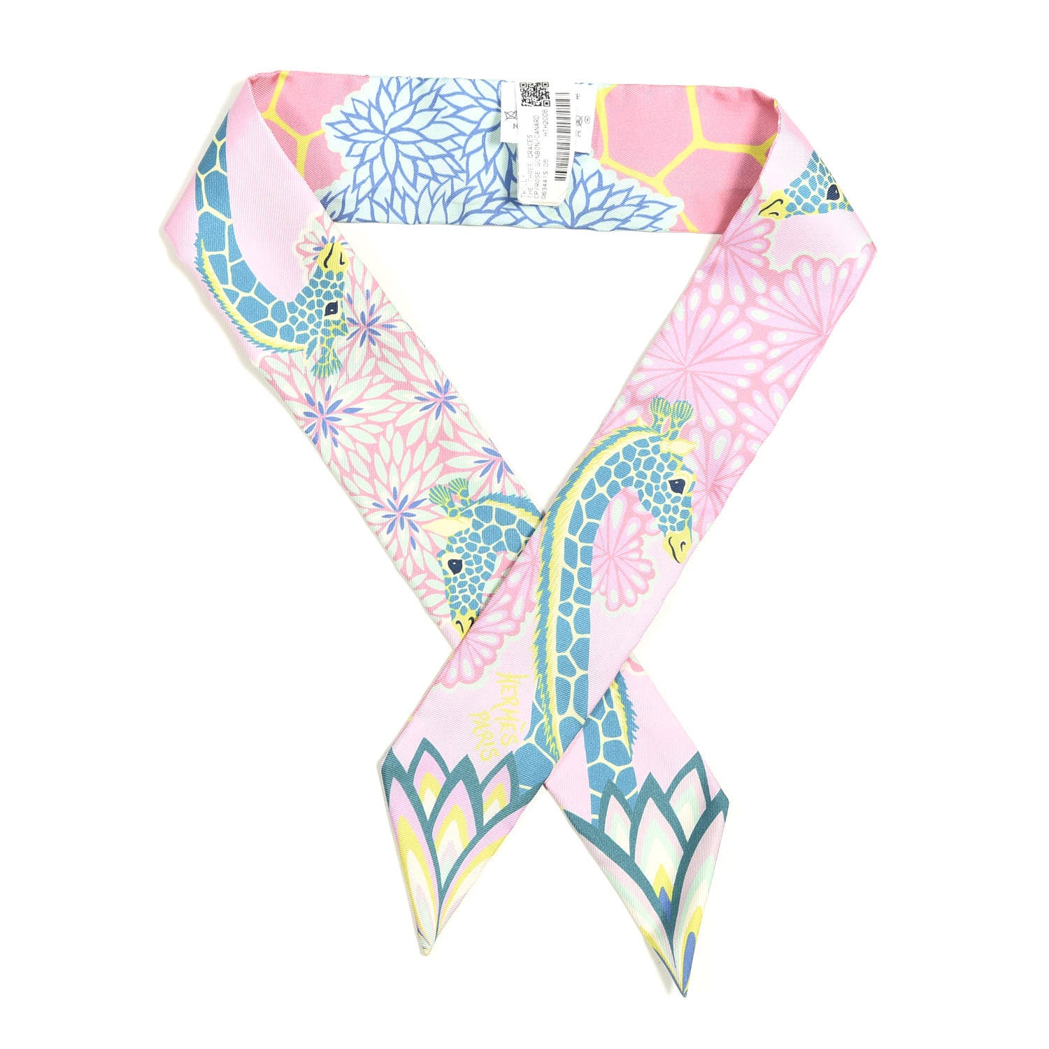 Hermes Silk The Three Graces Twilly Rose Bonbon Canard 1 of 5