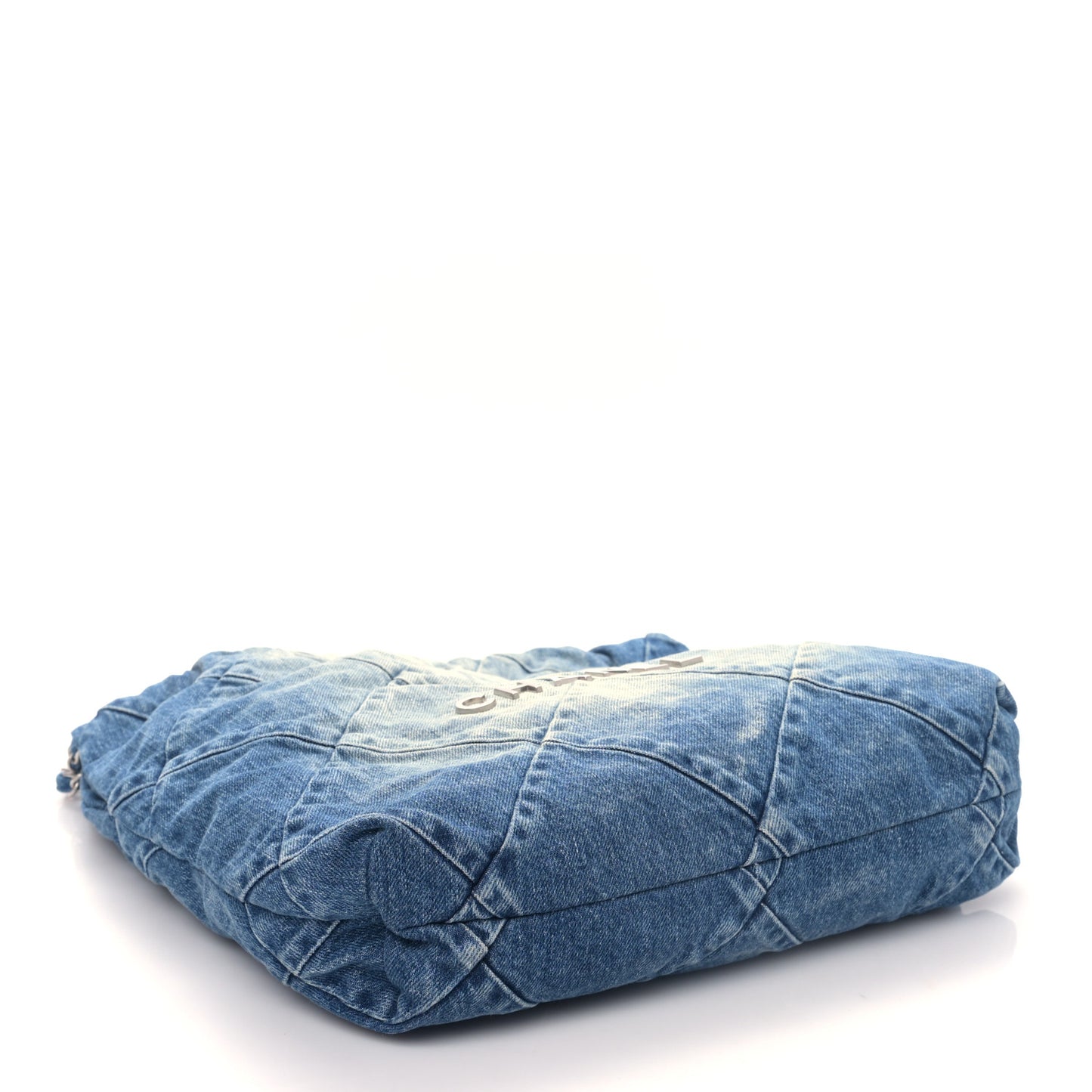 Denim Quilted Small Chanel 22 Blue