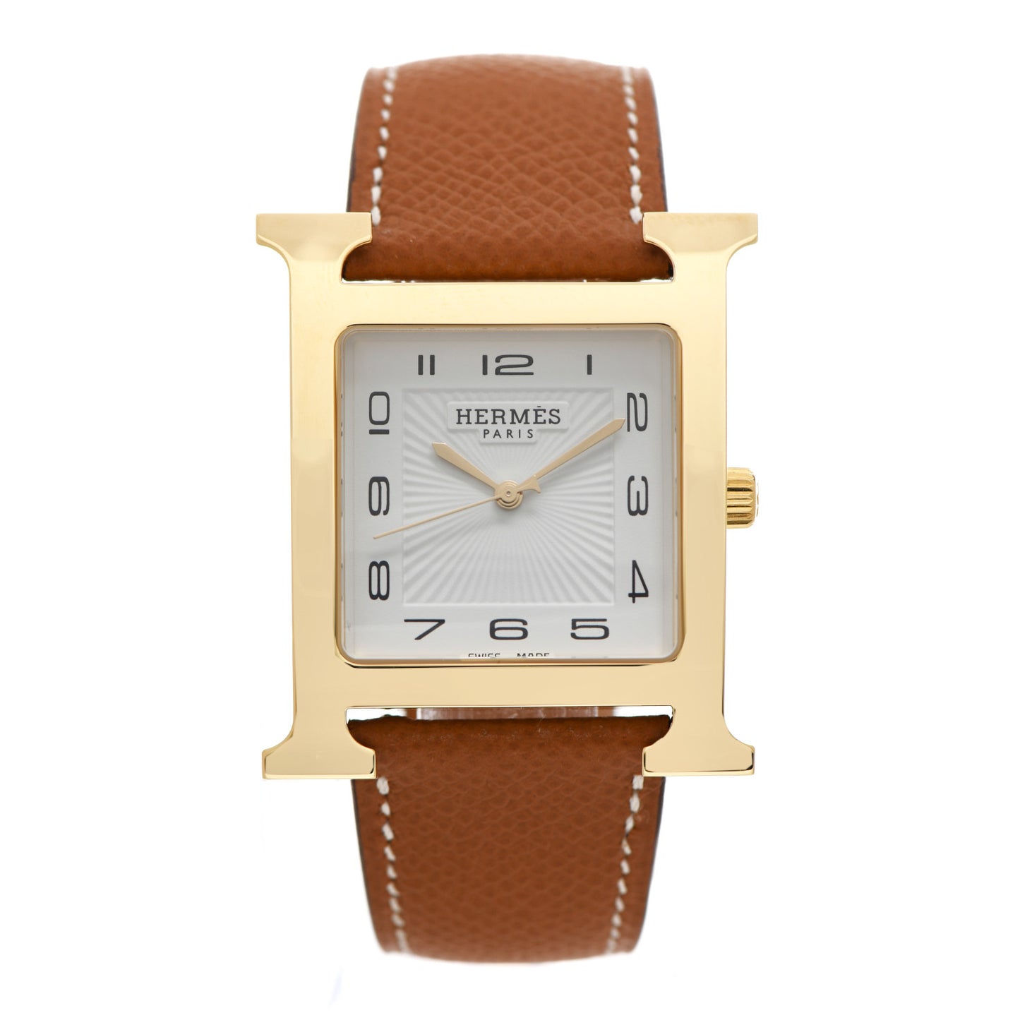 Stainless Steel Epsom 30.5mm Heure H Hour Quartz Watch Gold
