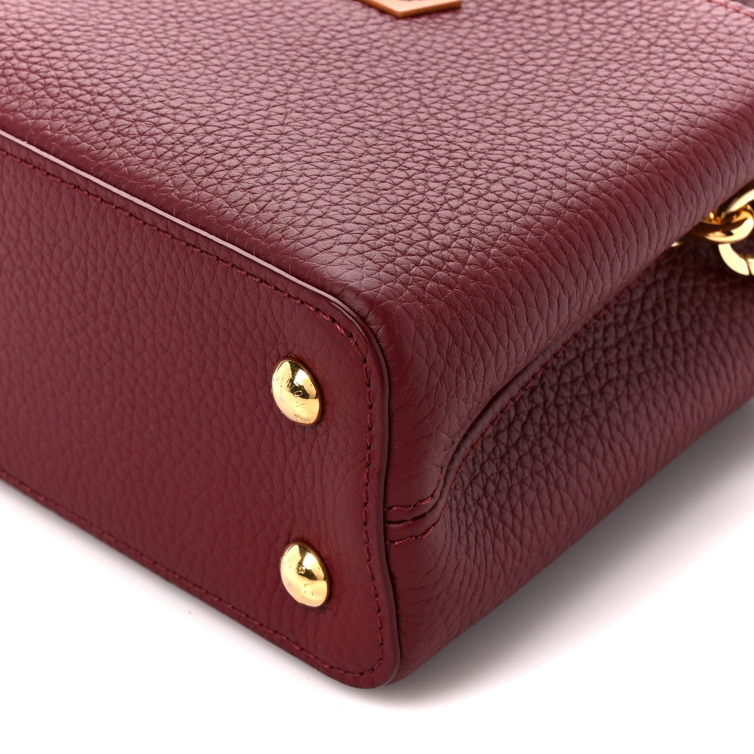 Louis Vuitton Taurillon Ostrich Mini Capucines Griotte Red Honey 9 of 9