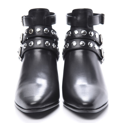 Saint Laurent Calfskin Rock Rivet Stud Booties 36 Black 2 of 8