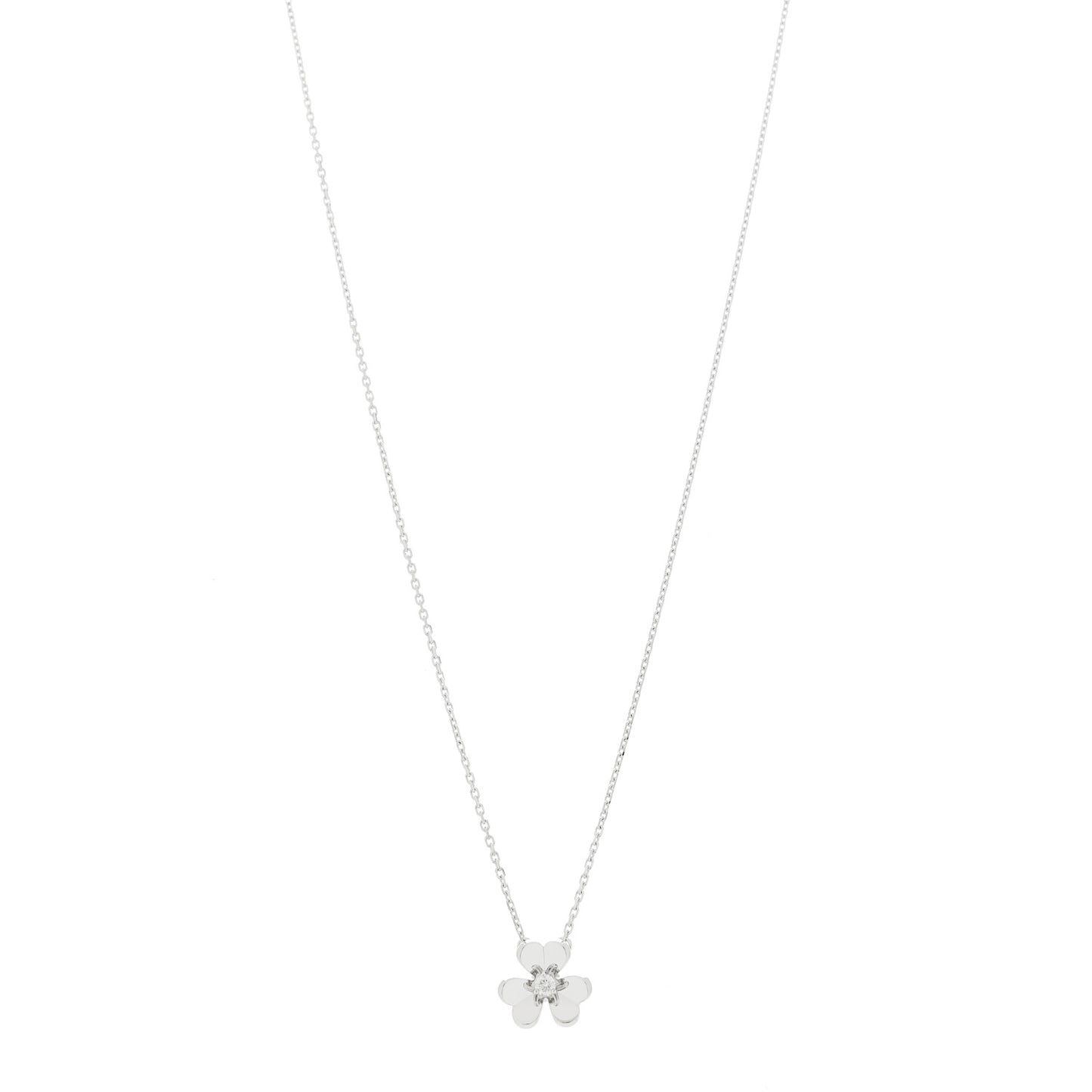 18K White Gold Diamond Mini Frivole Pendant Necklace