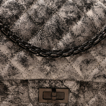 Chanel Metallic Caviar Quilted 2.55 Reissue 225 Flap Silver Black 7 of 10