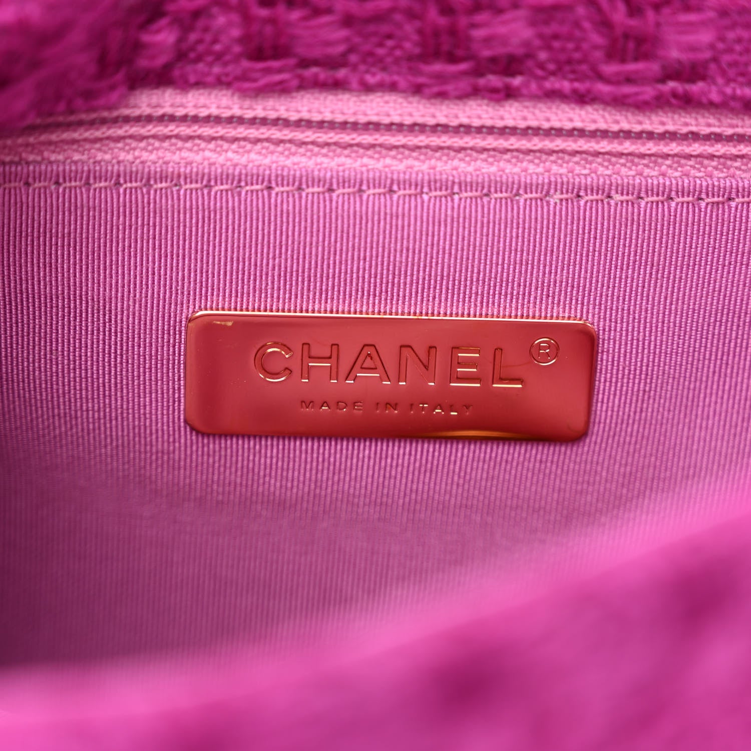 Chanel Tweed Quilted Medium Chanel 19 Flap Magenta 7 of 10