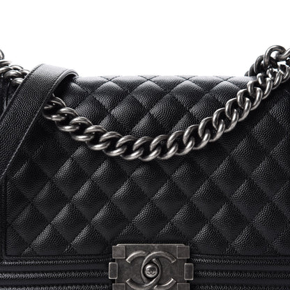 Chanel Caviar Quilted Medium Boy Flap Black 10 of 11