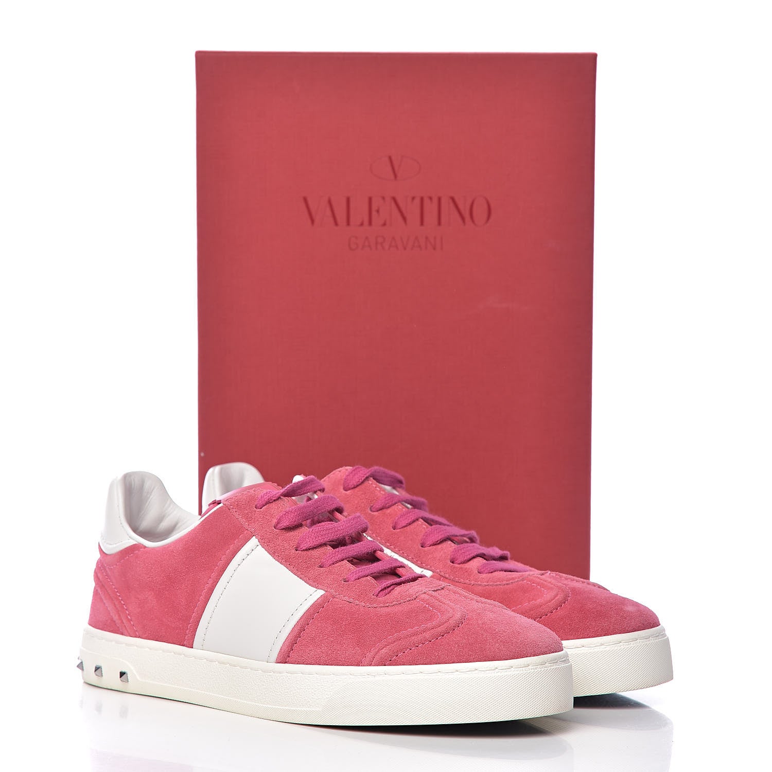 Valentino Garavani Suede Womens Flycrew Sneakers 39 Shadow Pink Optic White 13 of 13