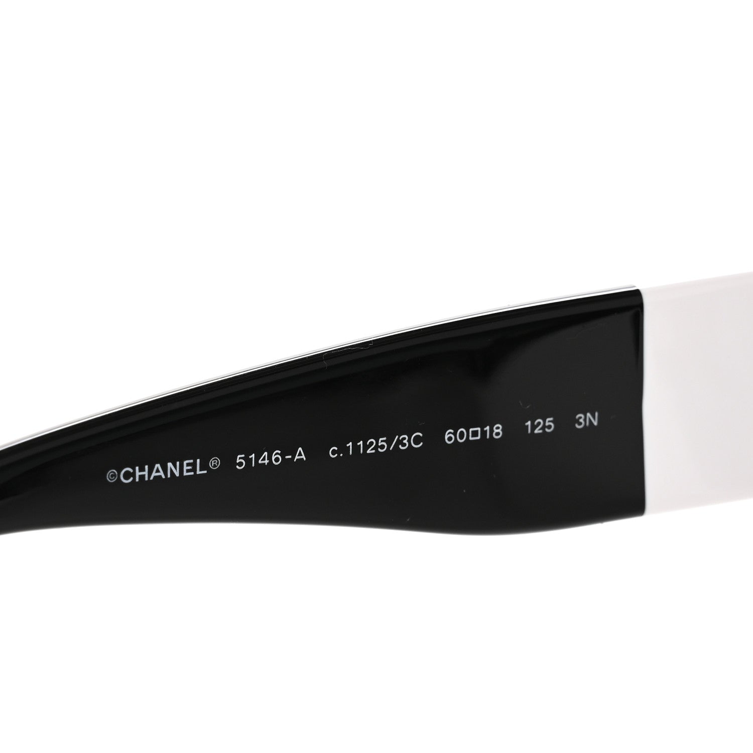 Chanel Acetate CC Lace Effect Sunglasses 5146-A Black White 5 of 7