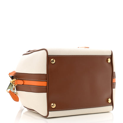 Burberry Cotton Canvas Small Logo Cube Bag Natural Tan 4 of 9