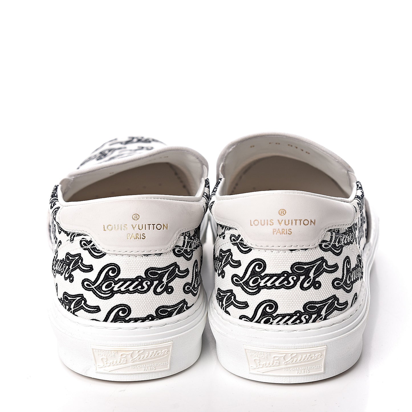 Canvas Logo Trocadero Slip On Sneakers 8 Black White