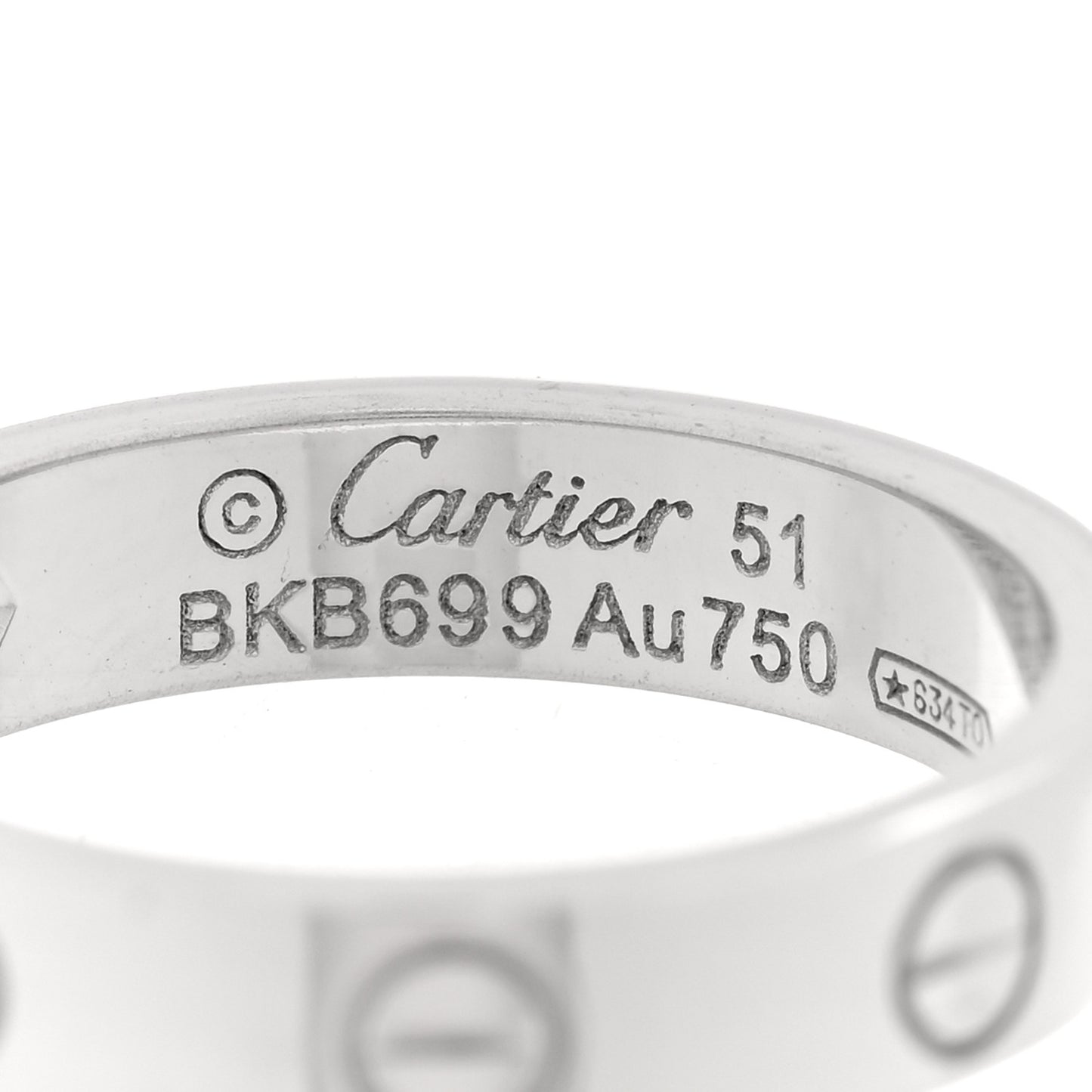 18K White Gold Diamond 4mm LOVE Wedding Band Ring 51 5.75
