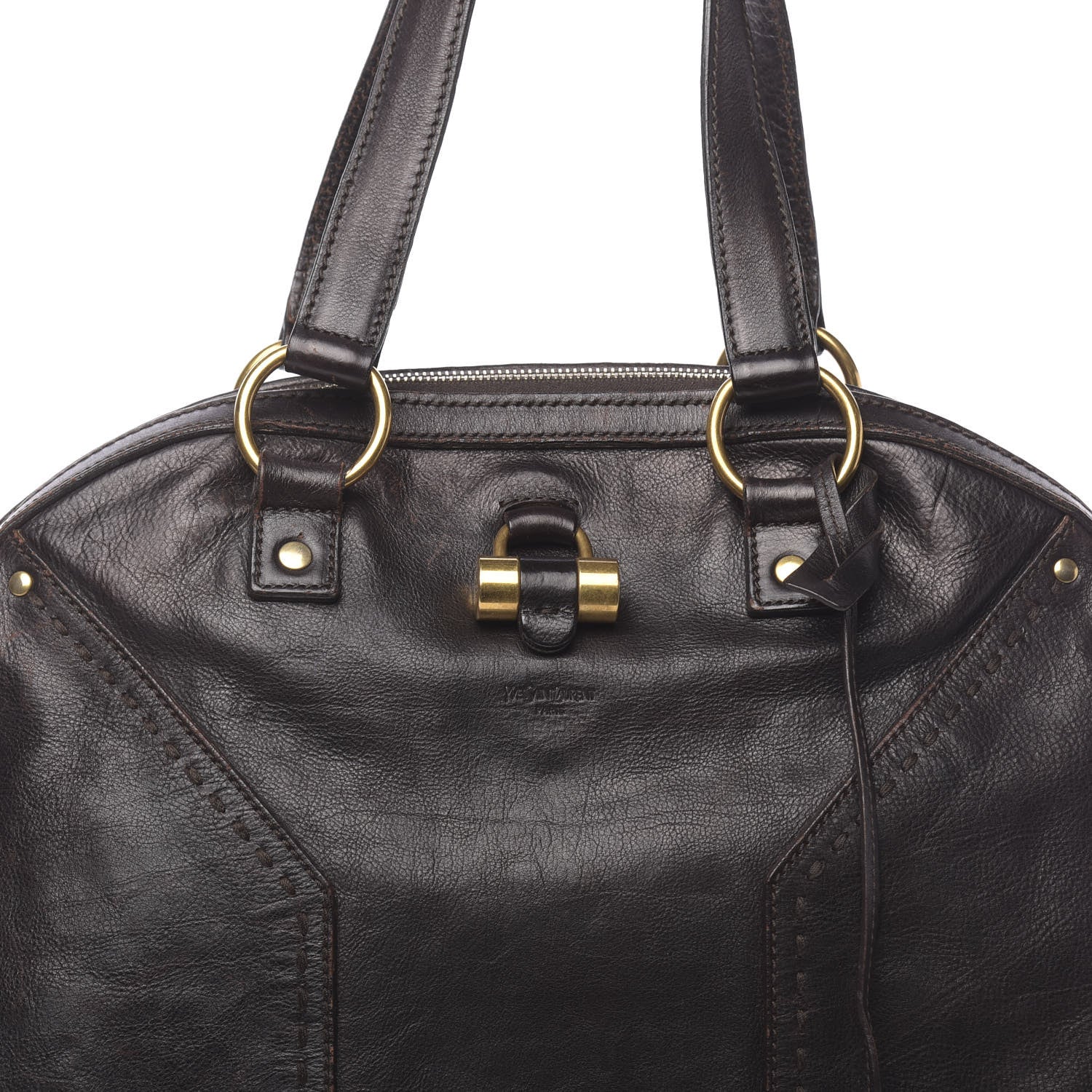 Saint Laurent Calfskin Oversized Muse Brown 13 of 19