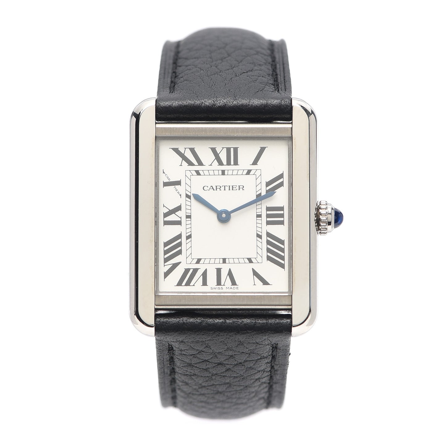 Stainless Steel Calfskin 24mm Tank Solo Quartz Watch