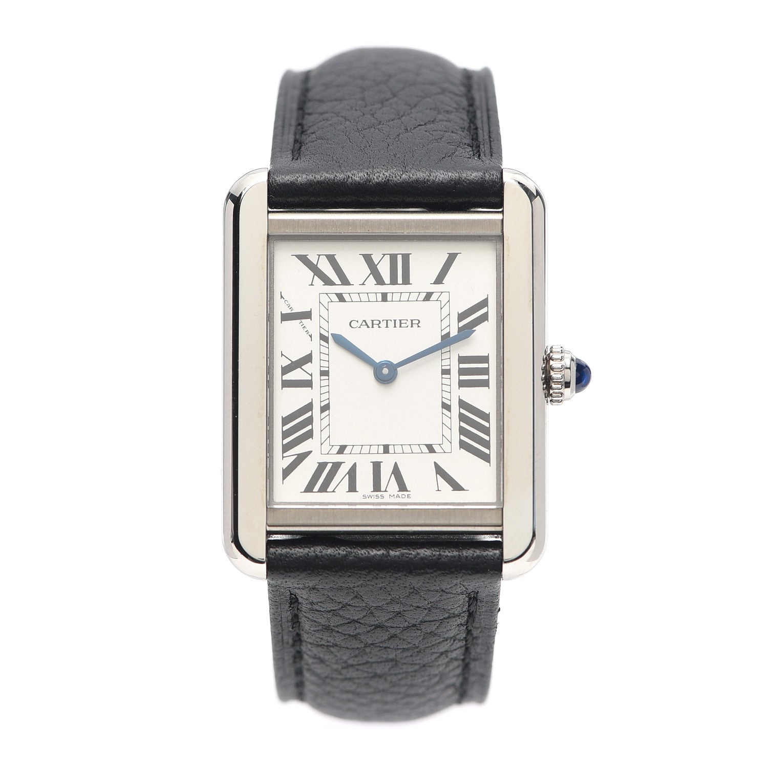Cartier Stainless Steel Calfskin 24mm Tank Solo Quartz Watch 1 of 6