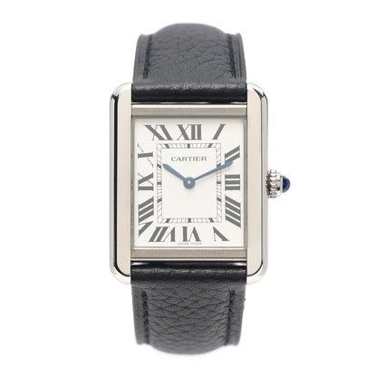 Cartier Stainless Steel Calfskin 24mm Tank Solo Quartz Watch 1 of 6