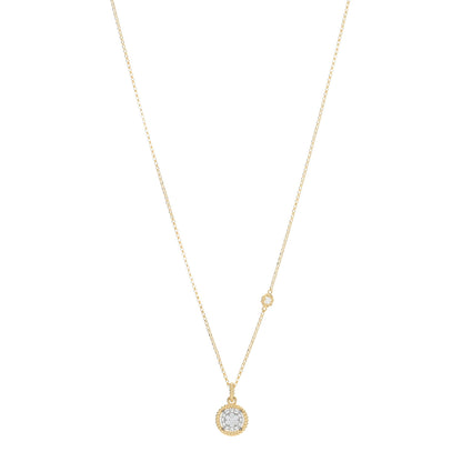 Roberto Coin 18K Yellow White Gold Diamond New Barocco Round Pendant Necklace 1 of 4