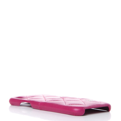 Chanel Lambskin Quilted iPhone X Coco Tech Case Fuchsia 4 of 7