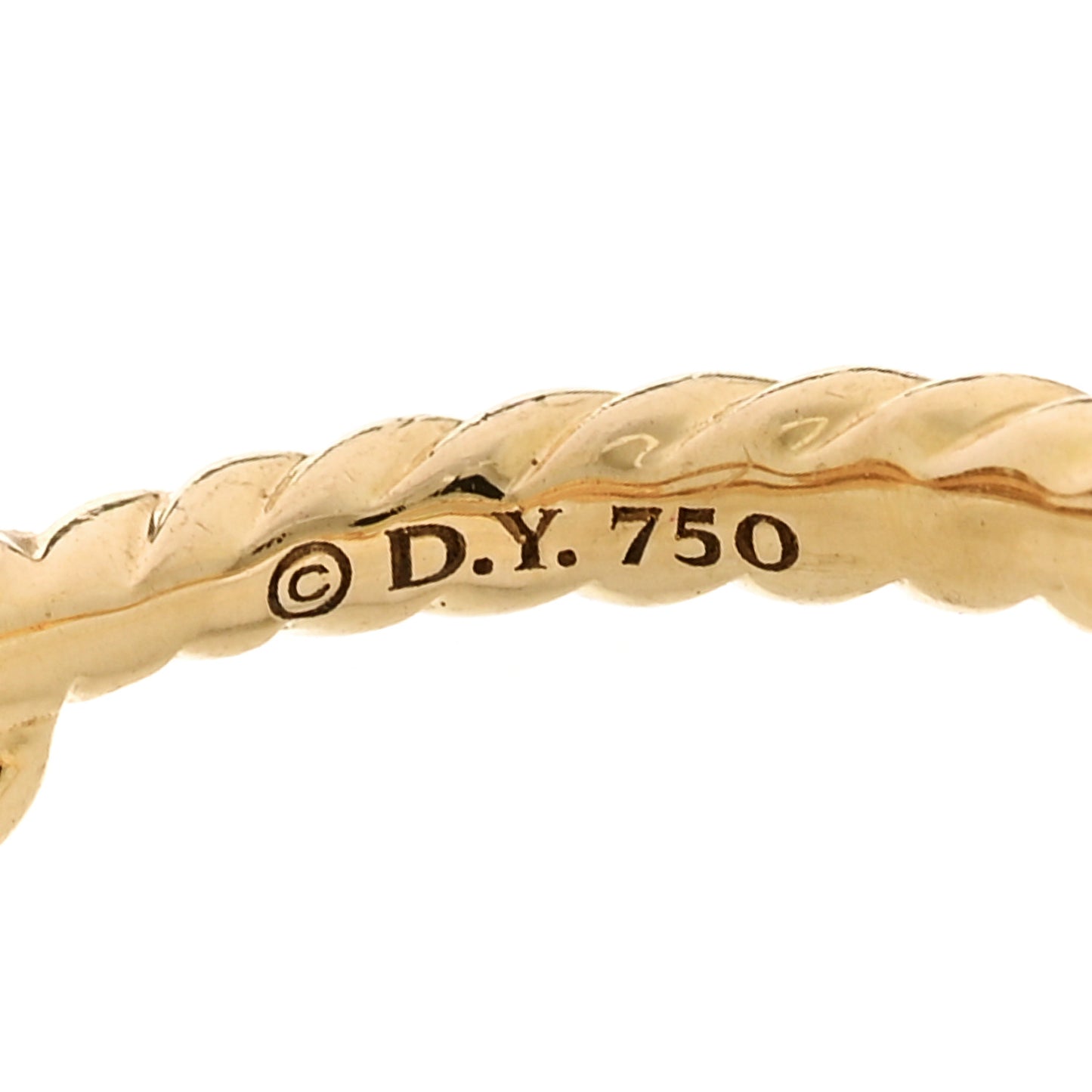 18K Yellow Gold Diamond 7mm Stax Single Row Chain Link Ring 56 7.75