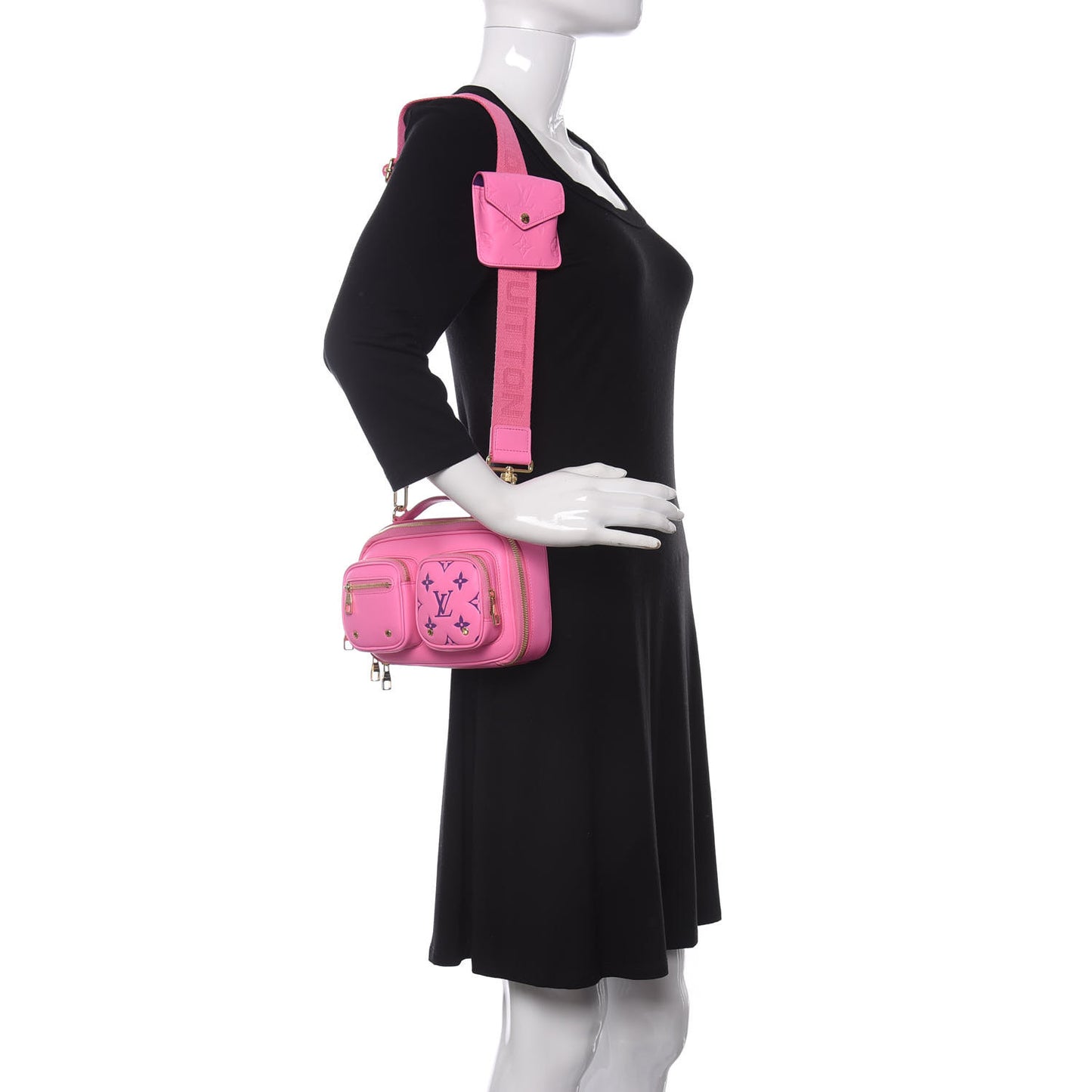 Calfskin Embossed Monogram Vuittamins Utility Crossbody Rose Violet