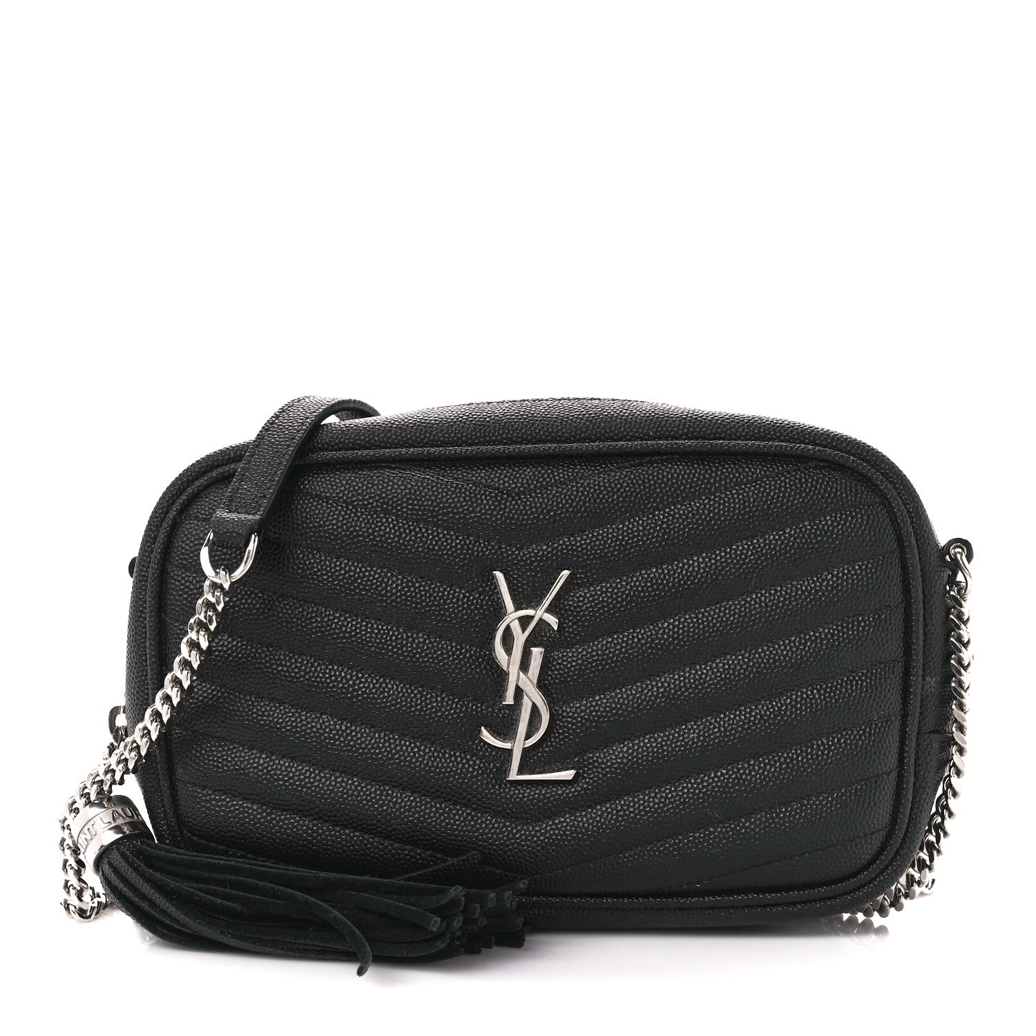 Saint Laurent Grain De Poudre Matelasse Monogram Mini Lou Camera Bag Black 1 of 10
