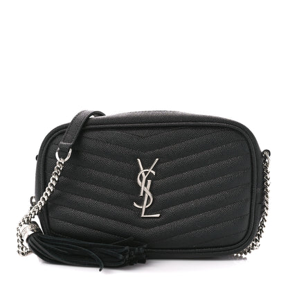 Saint Laurent Grain De Poudre Matelasse Monogram Mini Lou Camera Bag Black 1 of 10