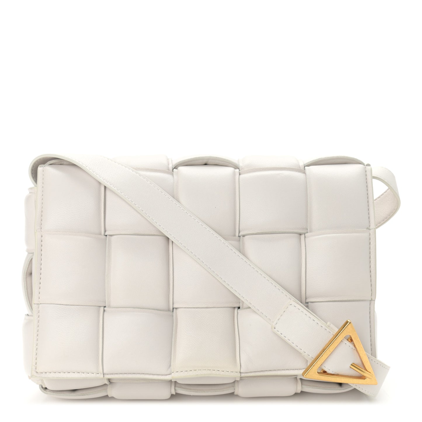 Nappa Maxi Intreccio Padded Cassette Crossbody Bag Chalk