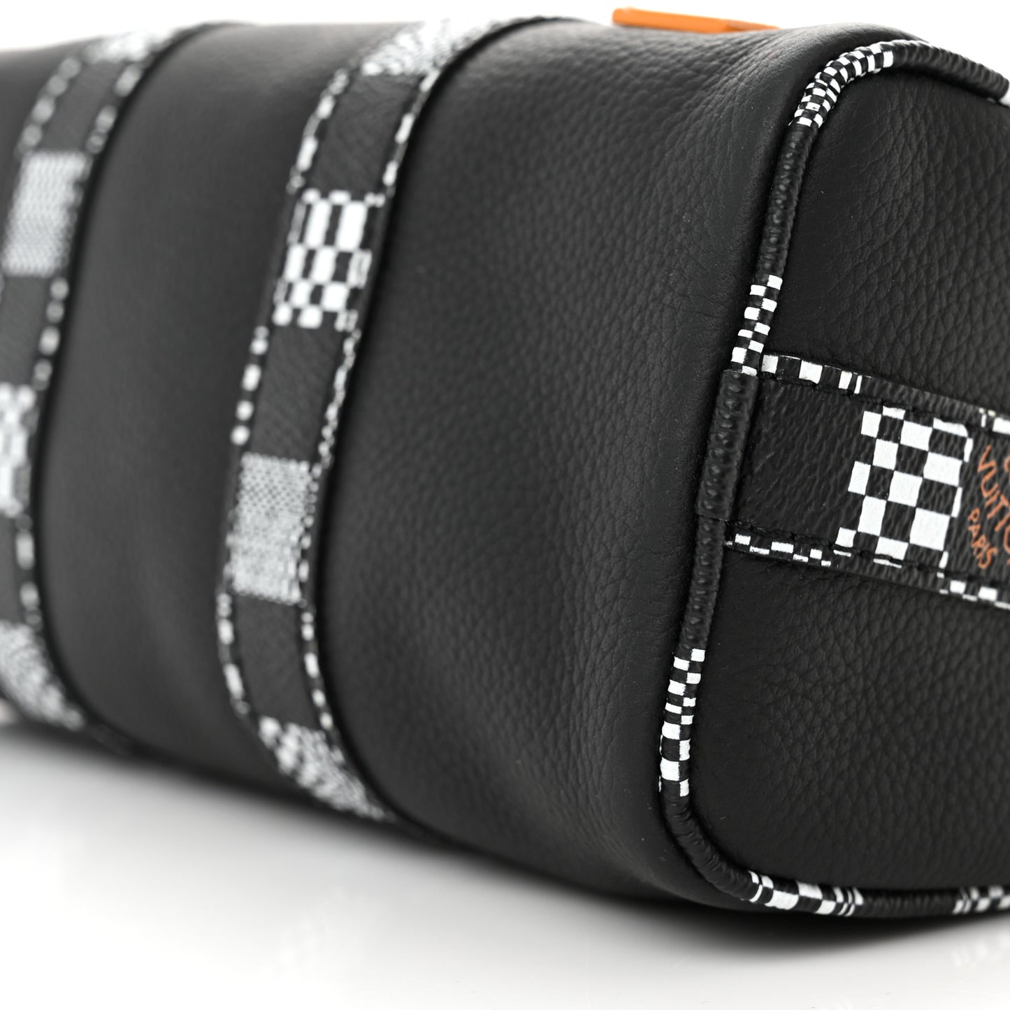 Calfskin Damier Distorted Keepall XS Black