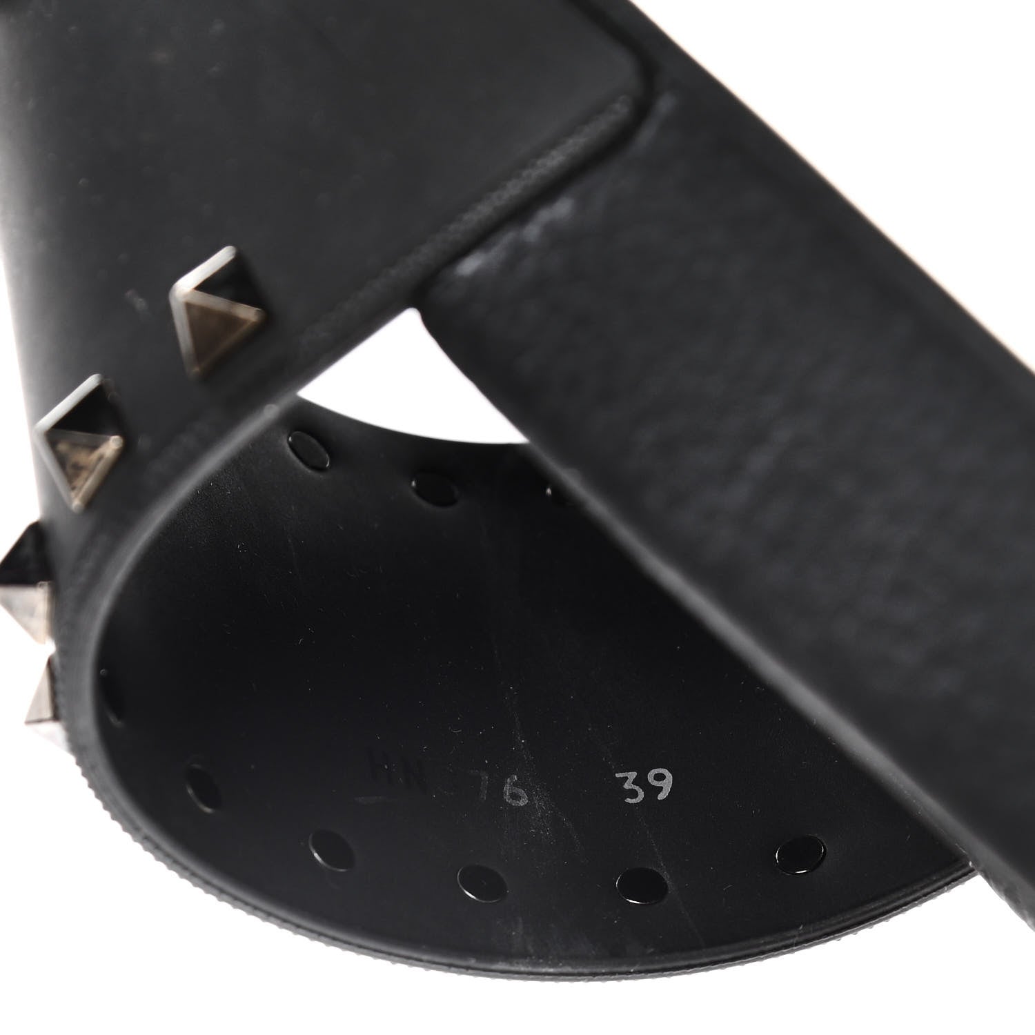 Valentino Garavani Rubber Rockstud Slide Sandals 39 Black 9 of 15