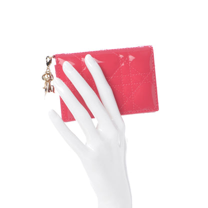 Christian Dior Patent Cannage Lady Dior Card Holder Fuchsia 2 of 9
