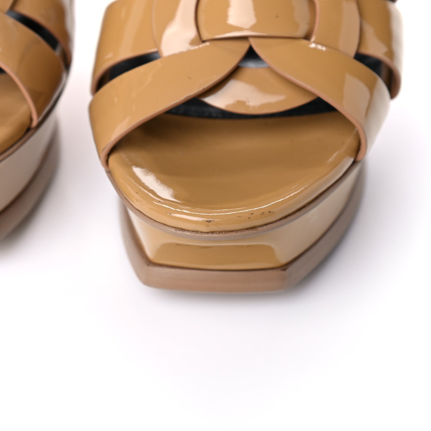 Patent Tribute 105 Platform Sandals 40 Nude Powder