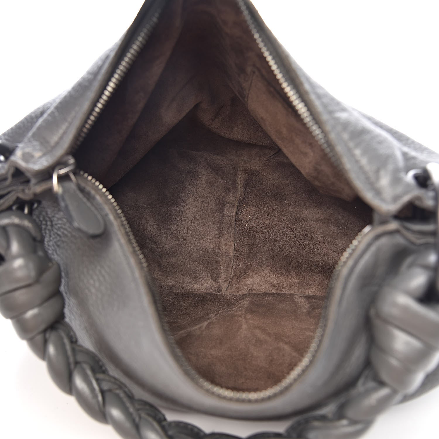 Bottega Veneta Cervo Braided Zip Hobo Ferro 5 of 15