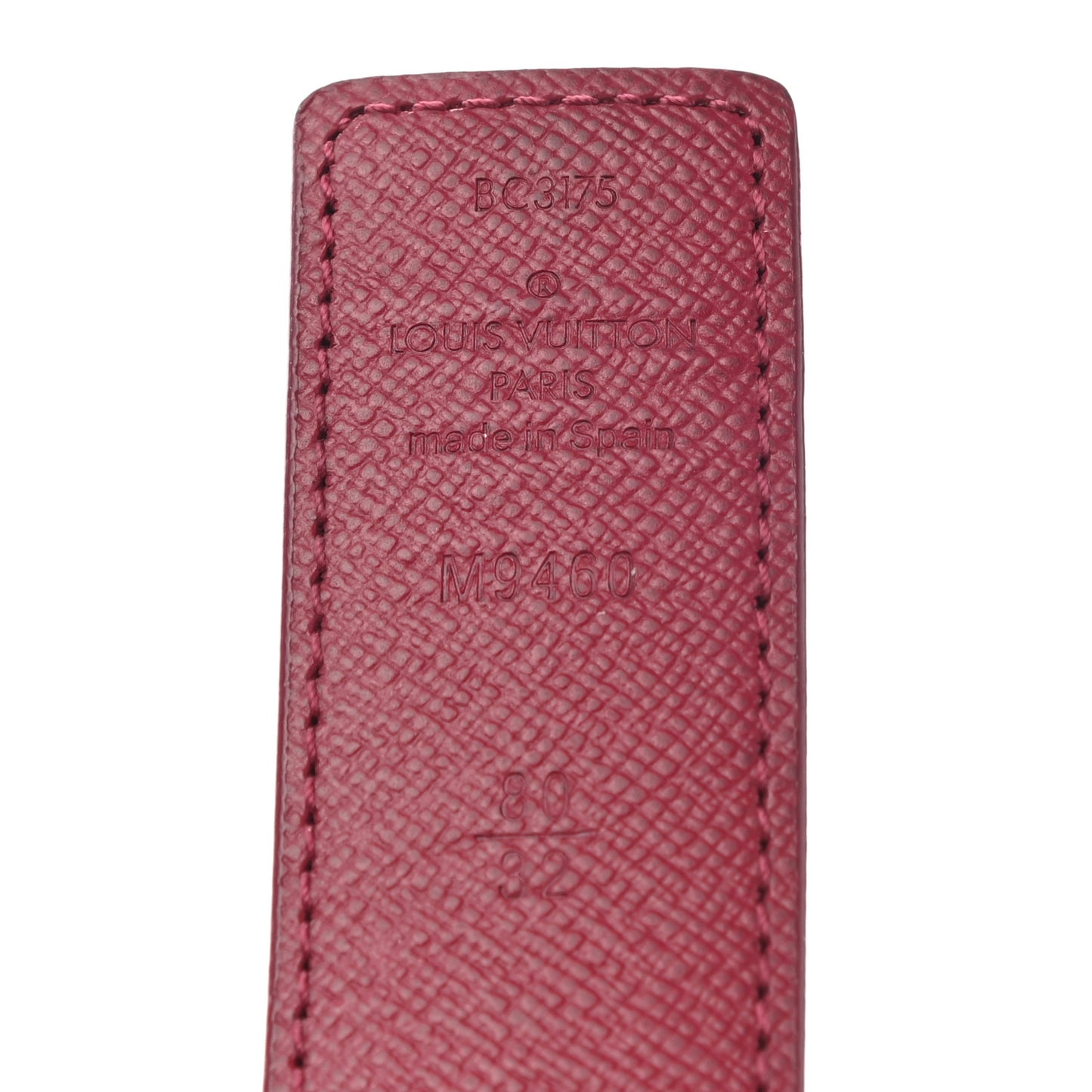 Calfskin Monogram 30mm LV Initiales Reversible Belt 80 32 Fuschia