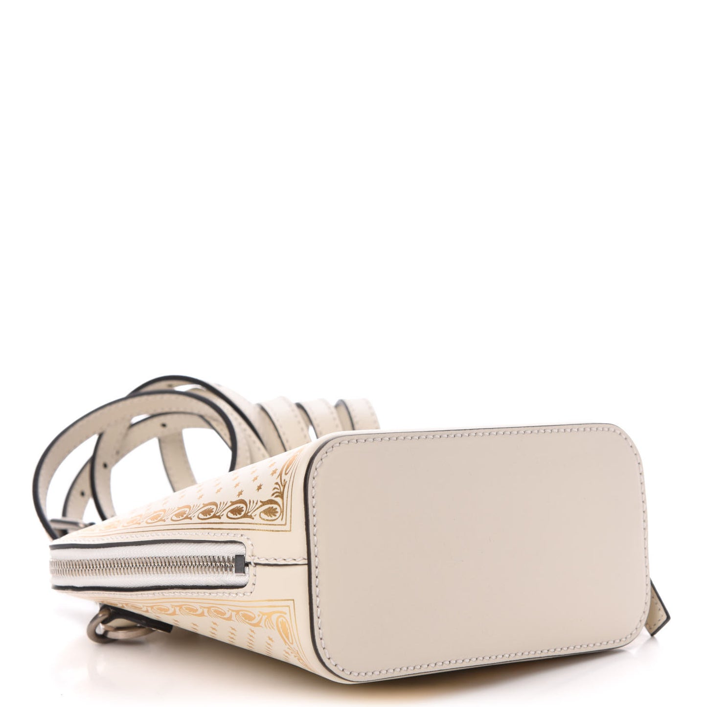 X SEGA Calfskin GUCCY Stars Mini Dome Shoulder Bag Mystic White Gold