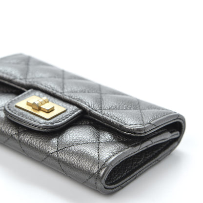 Chanel Metallic Calfskin Quilted Reissue Flap Card Holder Grey 6 of 10