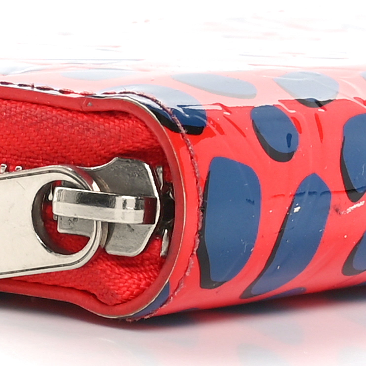 Louis Vuitton Vernis Jungle Dots Zippy Wallet Coquelicot Denim 8 of 10