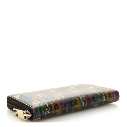 Fendi Zucchino Spalmati FF Multicolor Zip Around Wallet Black Multicolor 4 of 8
