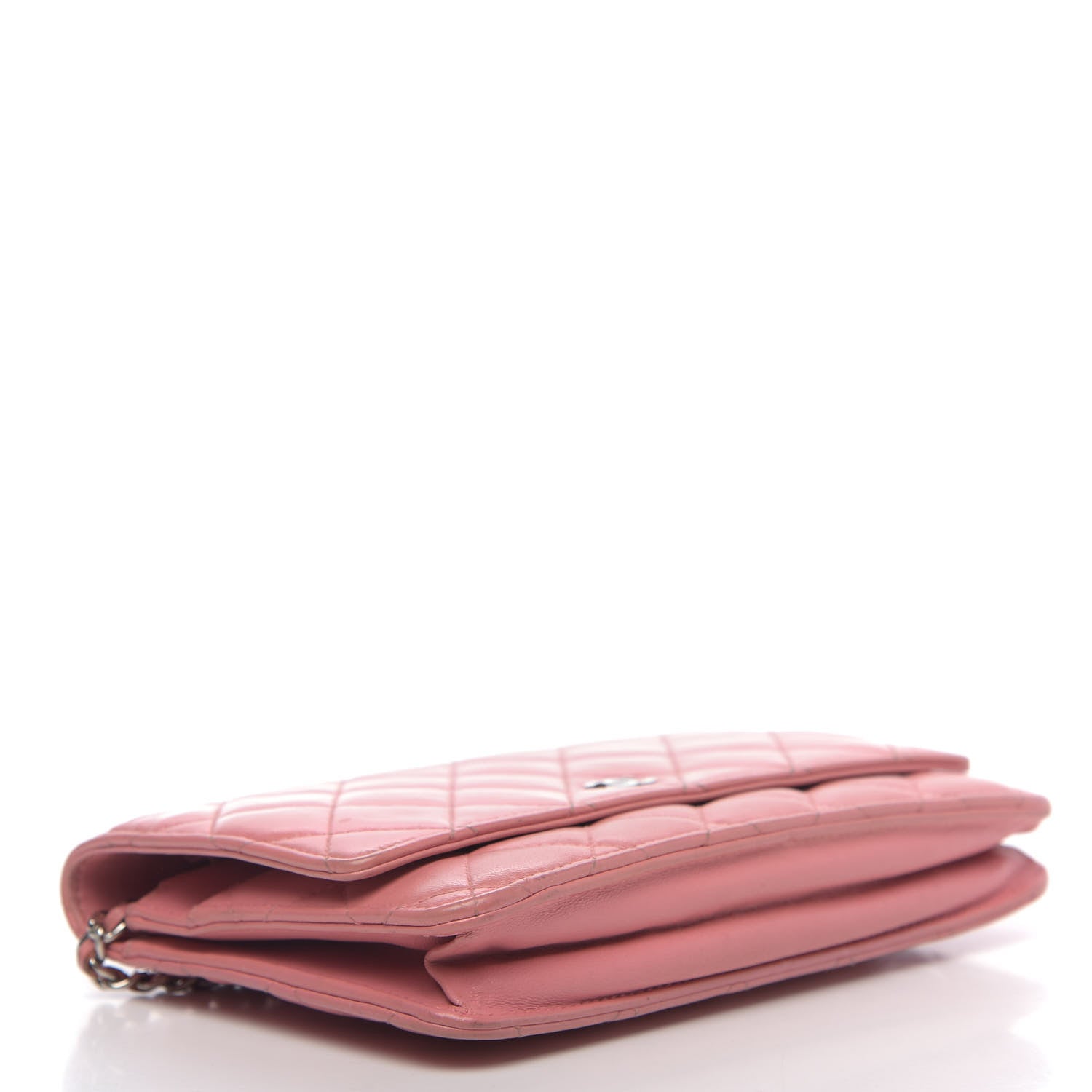 Chanel Lambskin Quilted Wallet On Chain WOC Pink 4 of 15