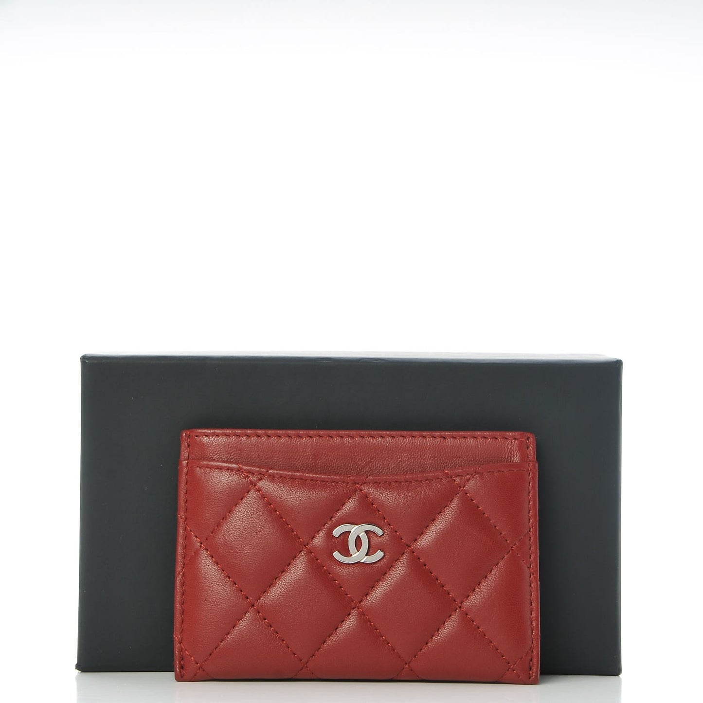 Lambskin Card Holder Red