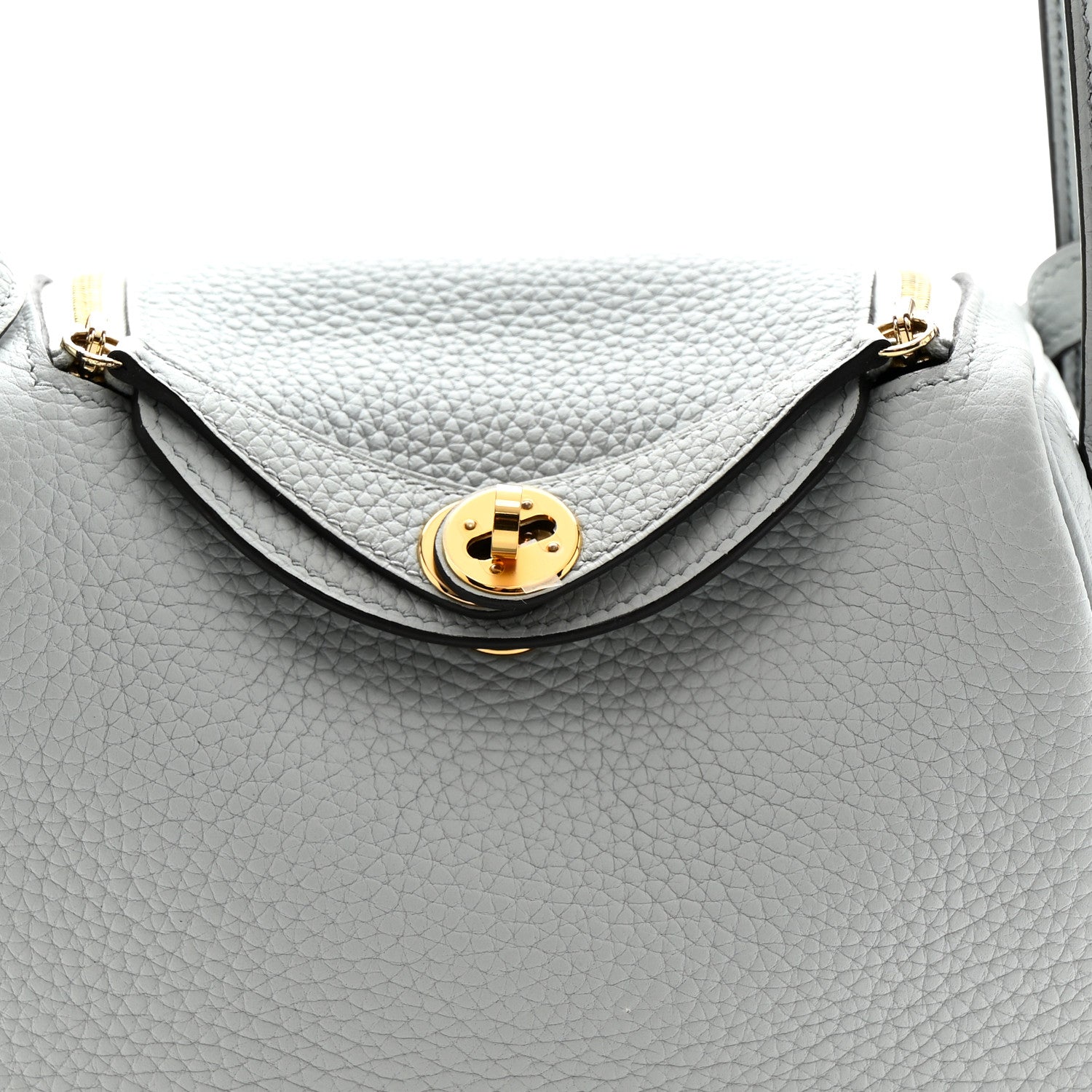 Hermes Taurillon Clemence Mini Lindy 20 Bleu Pale 8 of 10