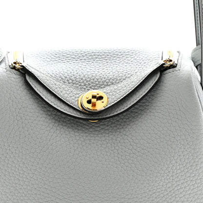 Hermes Taurillon Clemence Mini Lindy 20 Bleu Pale 8 of 10