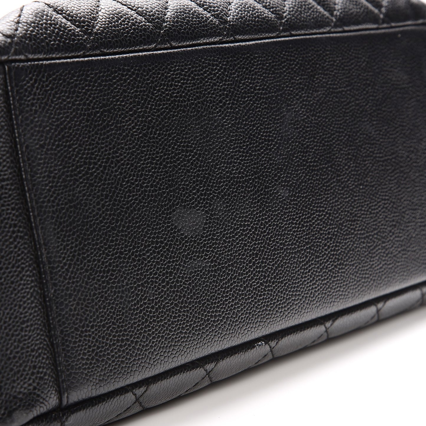 Caviar Quilted Grand Shopping Tote GST Black